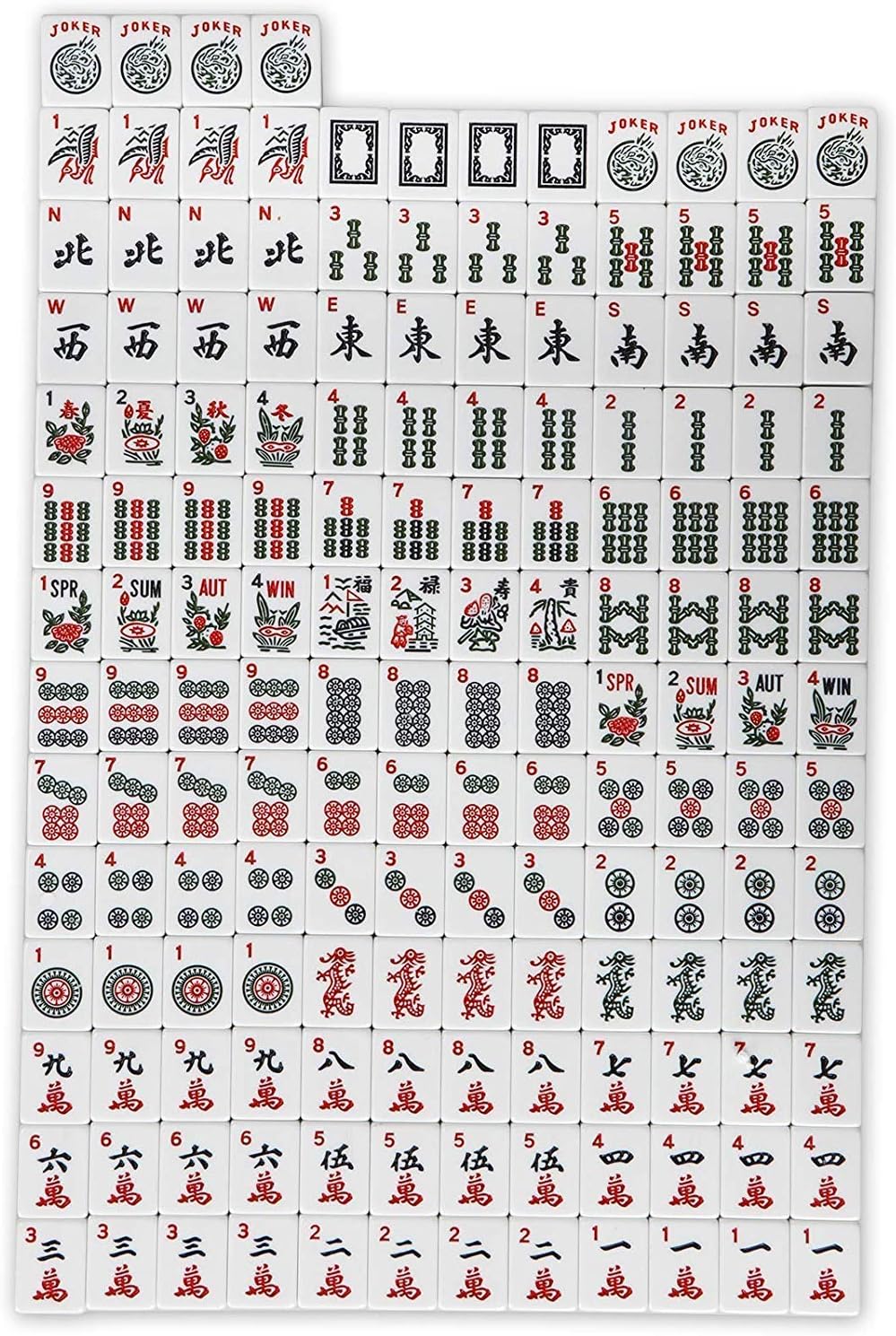166 Tiles Mah Jongg Set with Rack and Soft Bag Z9536