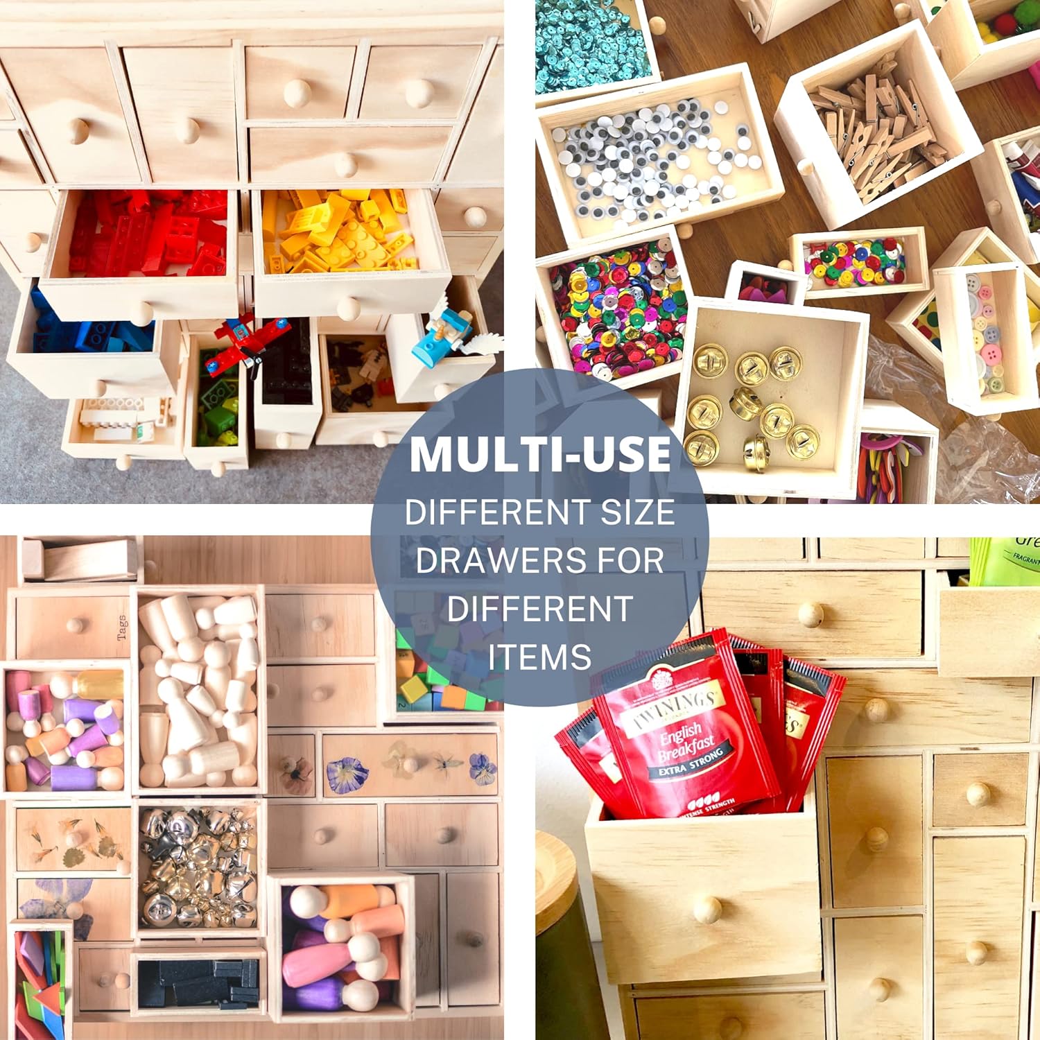 Wooden Advent Calendar Apothecary Cabinet Craft Storage with Drawers P475252