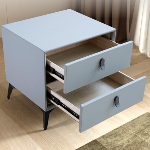 White 2 Drawer Nightstand with Fabric Storage Y22157