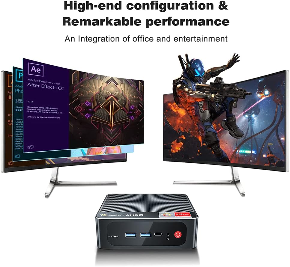 Mini PC AMD Ryzen 7 3750H 8 GB RAM 256 GB SSD Windows 11 Pro U360