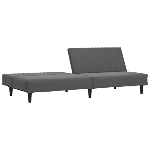 Dark Gray Velvet 2-Seater Sofa Bed O37284