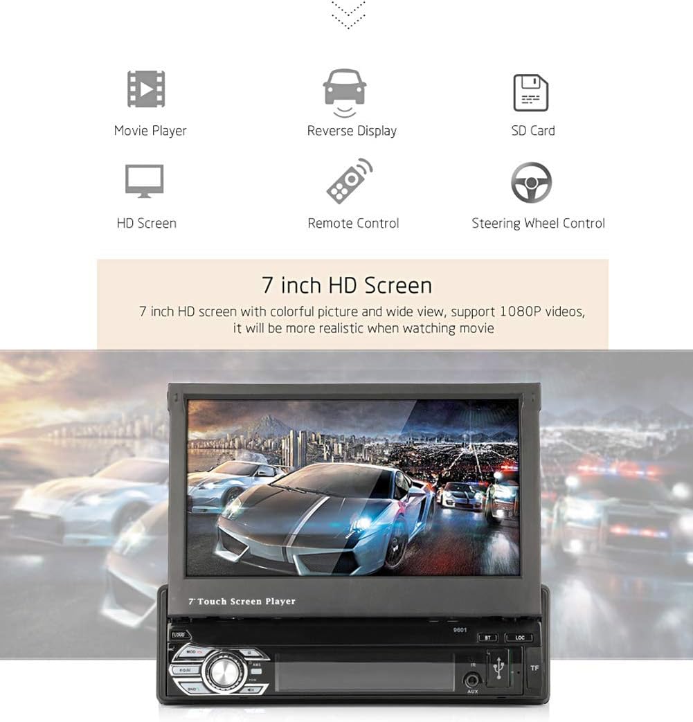 Single Din 7 Inch Touch Screen Car Stereo with Bluetooth R129