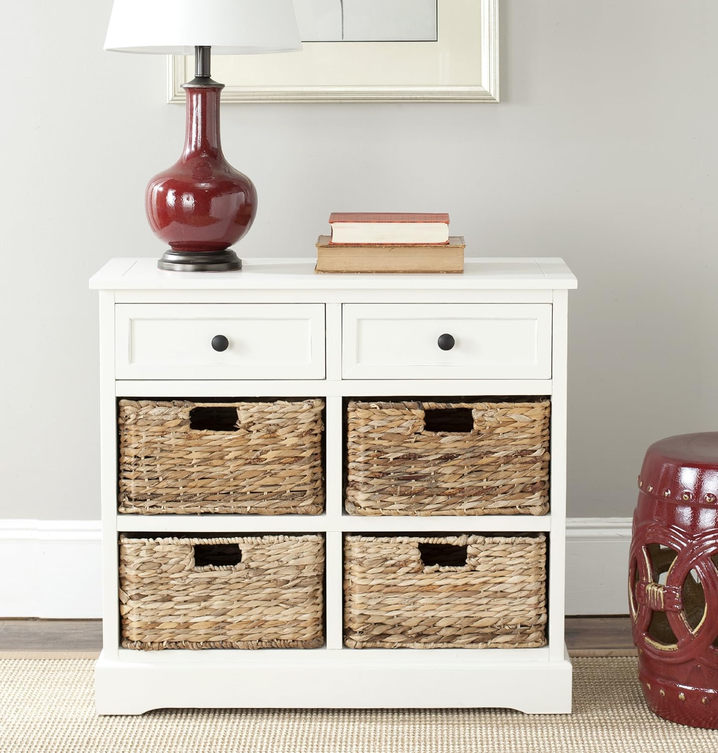 Brown Wicker Basket Storage Unit U952177