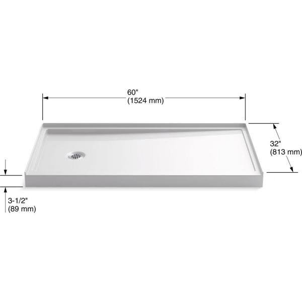 Single-Threshold Shower Base in White V506464