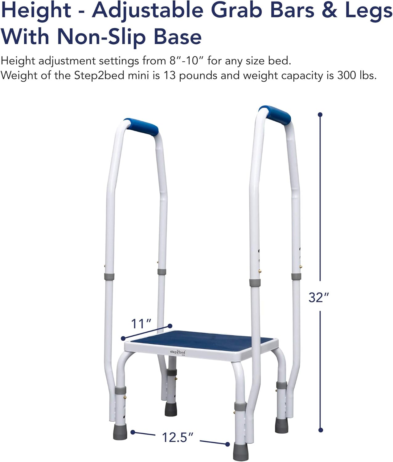 Adjustable Height Stainless Steel Step Stool with Handle J224