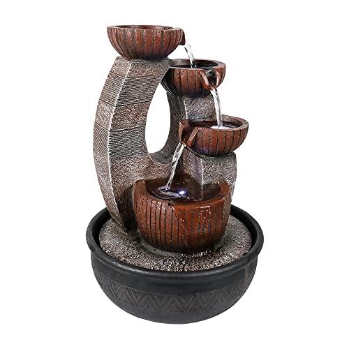 15.7" High 5-Tier Tabletop Water Fountain with LED Lights N547227