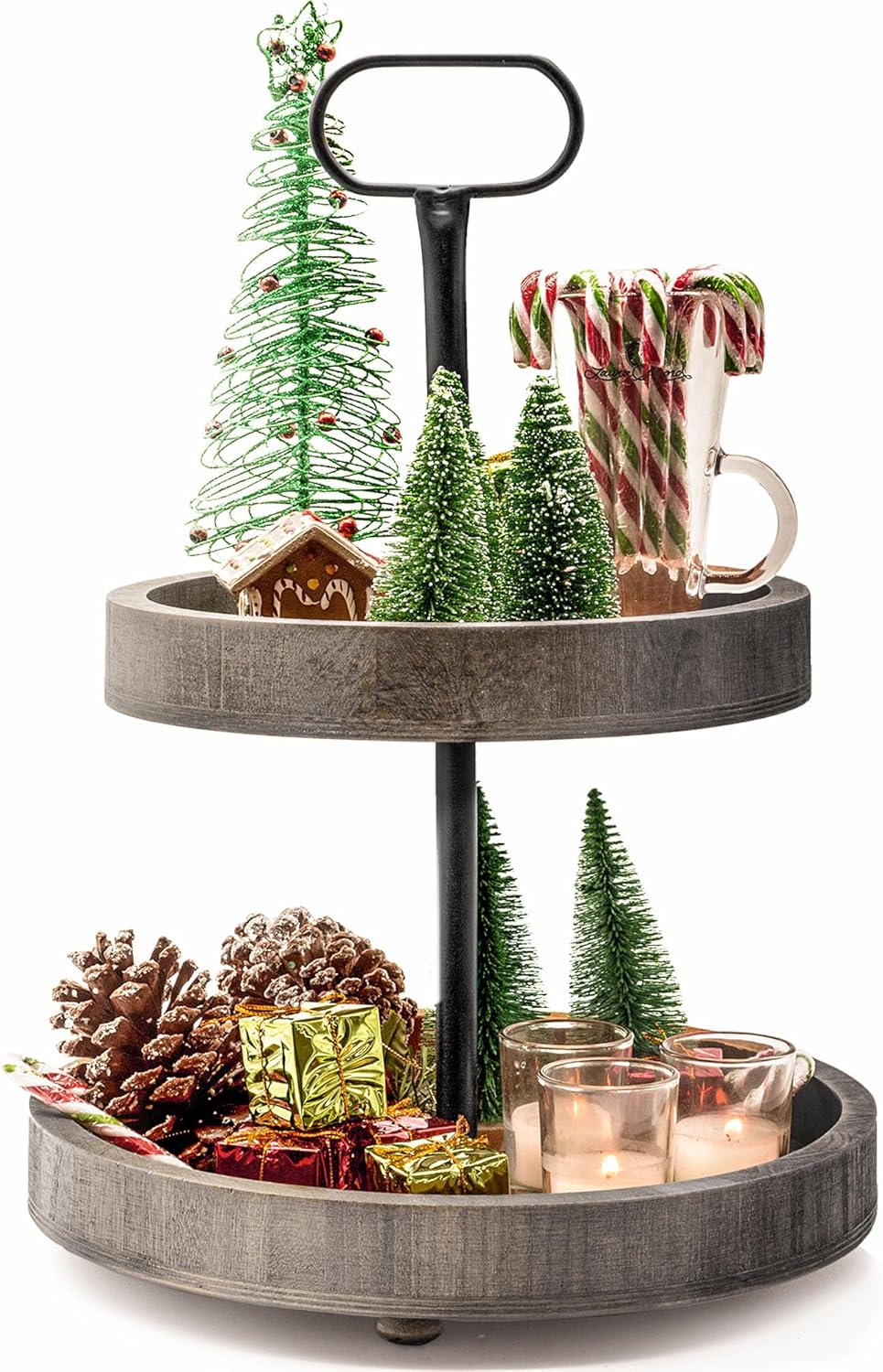 2 Tier Wooden Tray Stand F92760