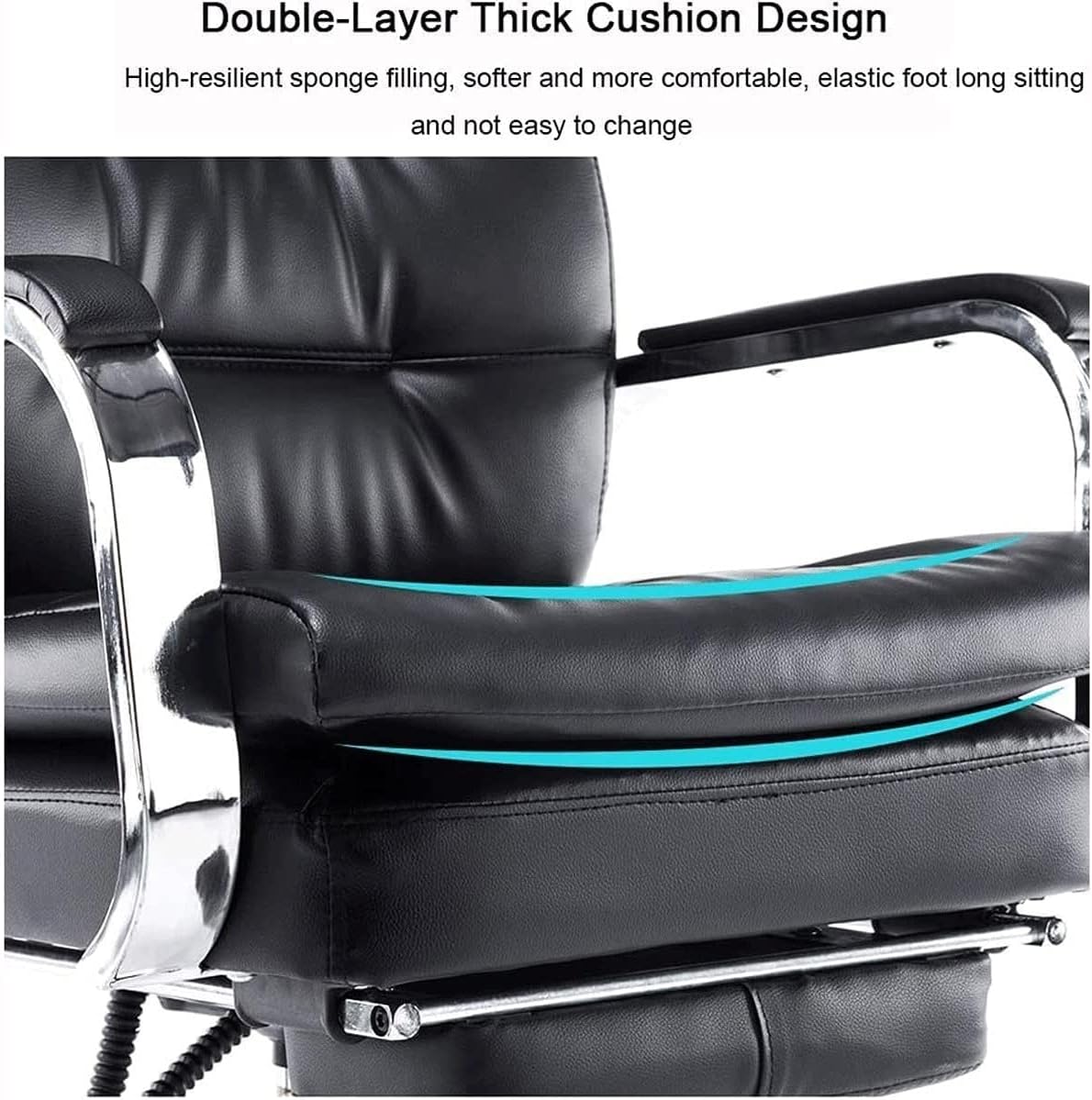 Ergonomic PU Leather High Back Swivel Chair with Footrest M21275