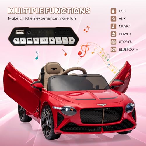 White Licensed Bentley Bacalar Kids Electric Car with Parent Remote Control V50014