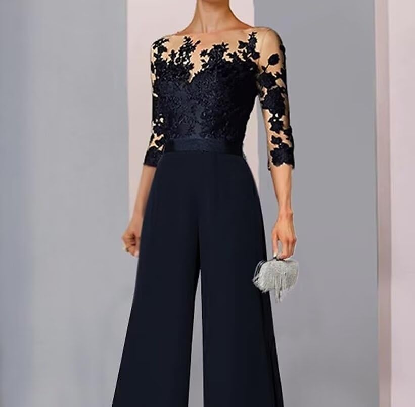 Lace Appliques Chiffon Jumpsuit Z767643