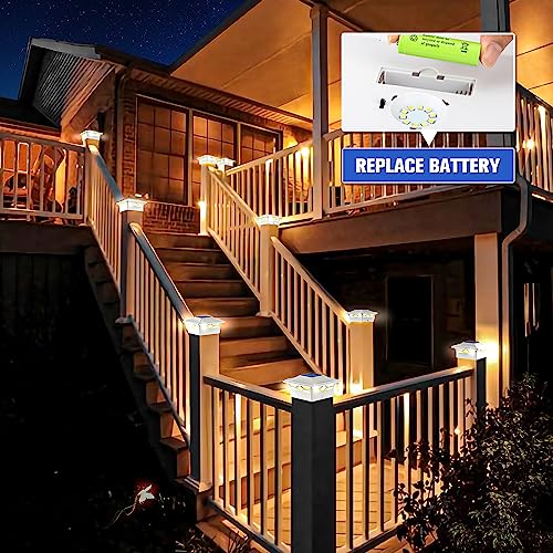 4-Pack Solar Post Cap Lights for 4x4 Vinyl Fence Deck N716