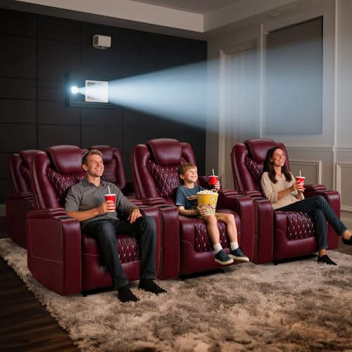 Red PU Leather Power Recliner Chair with USB Ports and Cup Holders Z7913