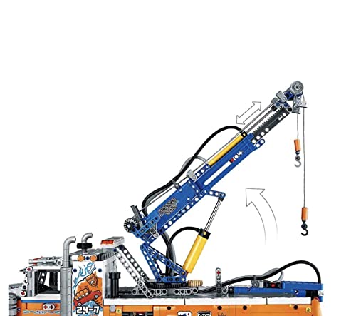 Heavy-Duty Tow Truck with Crane Building Set D81562