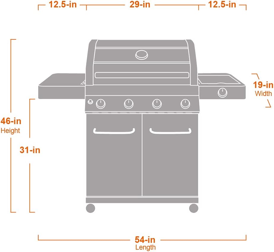 4-Burner Cabinet Style Natural Gas Grill, Stainless Steel J1053
