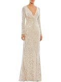 Sequined Long Evening Dress W9245
