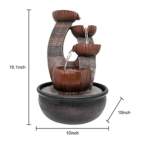 15.7" High 5-Tier Tabletop Water Fountain with LED Lights N547227