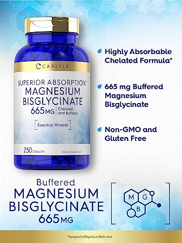 Magnesium Bisglycinate 665 mg 250 Capsules Supplement E263