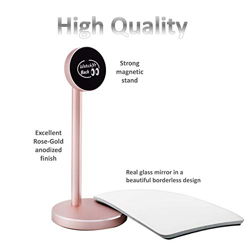 Silver Stand Detachable Wide Angle Real Glass Mirror S57989