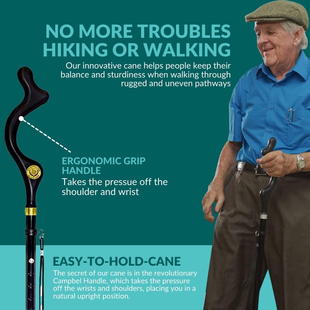 Folding Walking Cane with Ergonomic Handle B28024