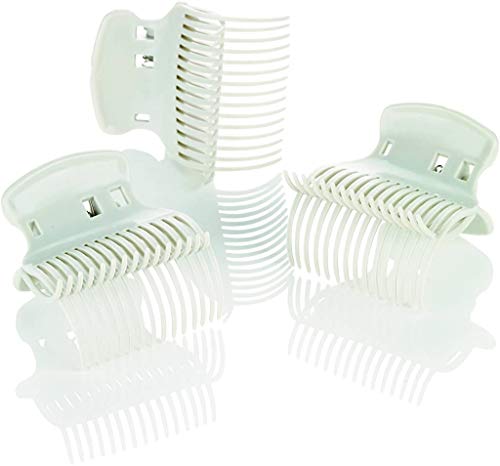 White Set of 10 Hot Roller Clips X508056