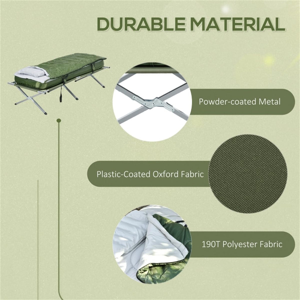 Fold Up Camping Bed Set with Air Cot, Sleeping Bag, Pump M36361