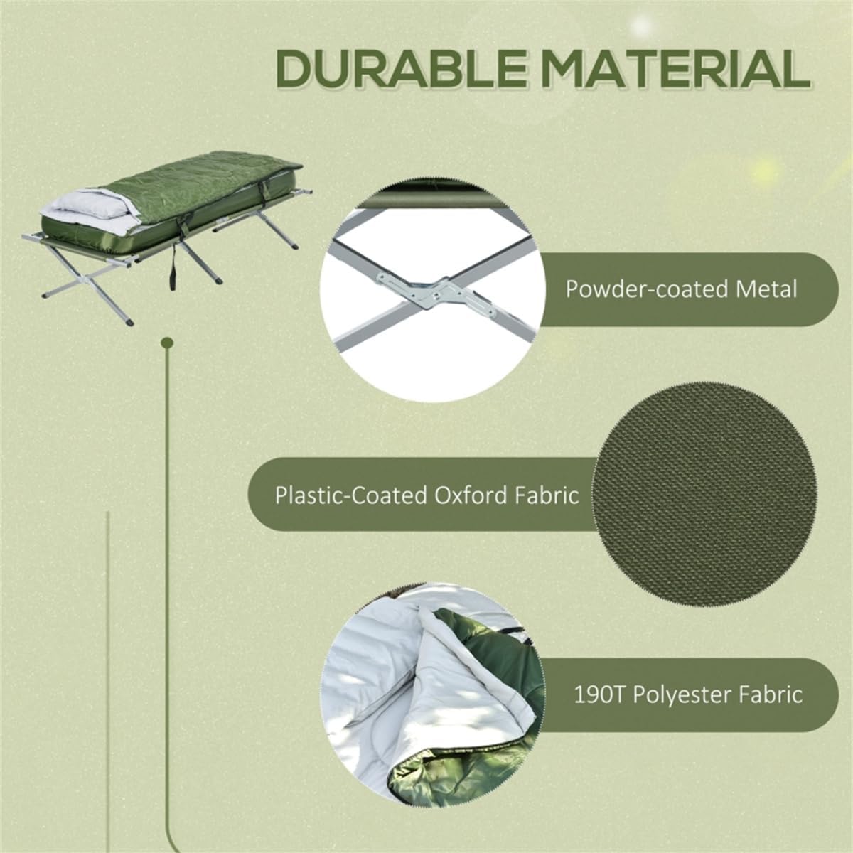 Fold Up Camping Bed Set with Air Cot, Sleeping Bag, Pump M36361