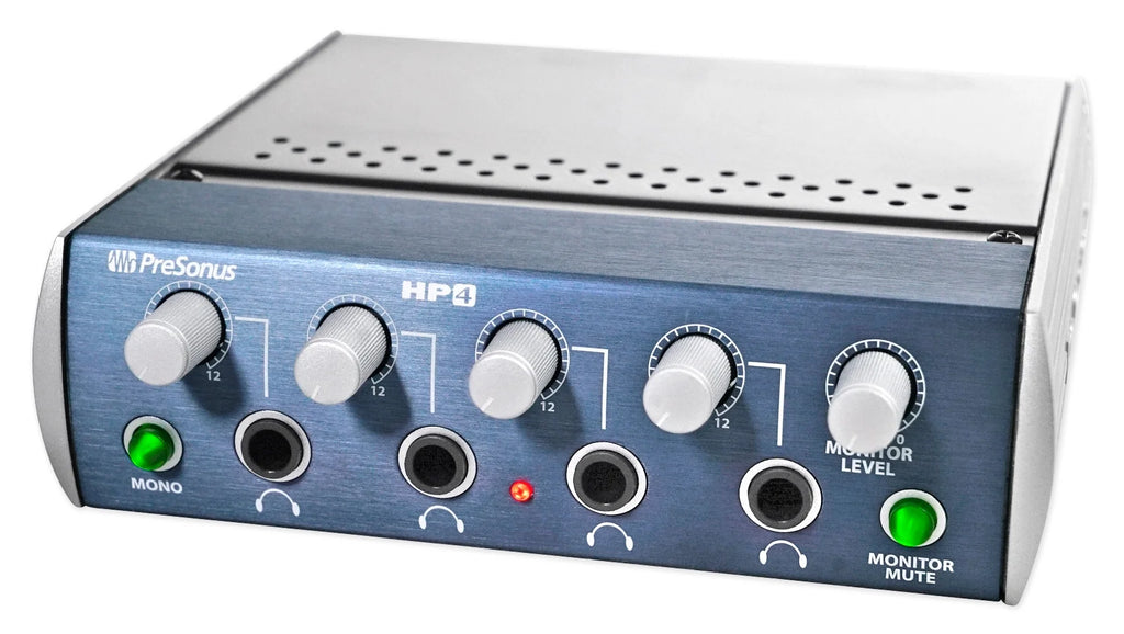 4-Person Podcasting with Mixer Headphones Amp Stands U481