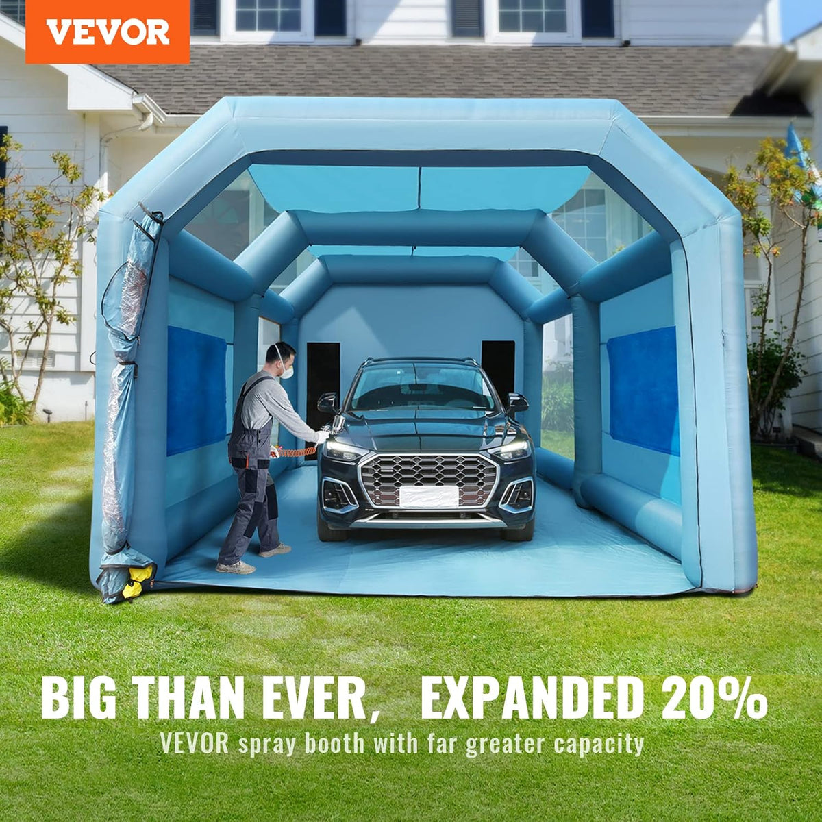 28x16x11ft Inflatable Spray Booth with 750W+950W Blowers Q587