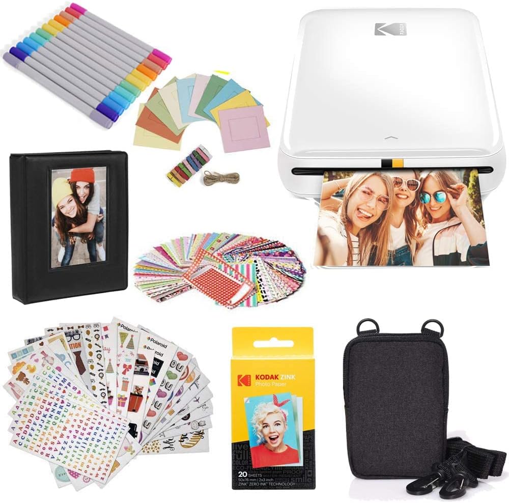Wireless Mobile Photo Mini Printer (White) Pack of 2 Q39555