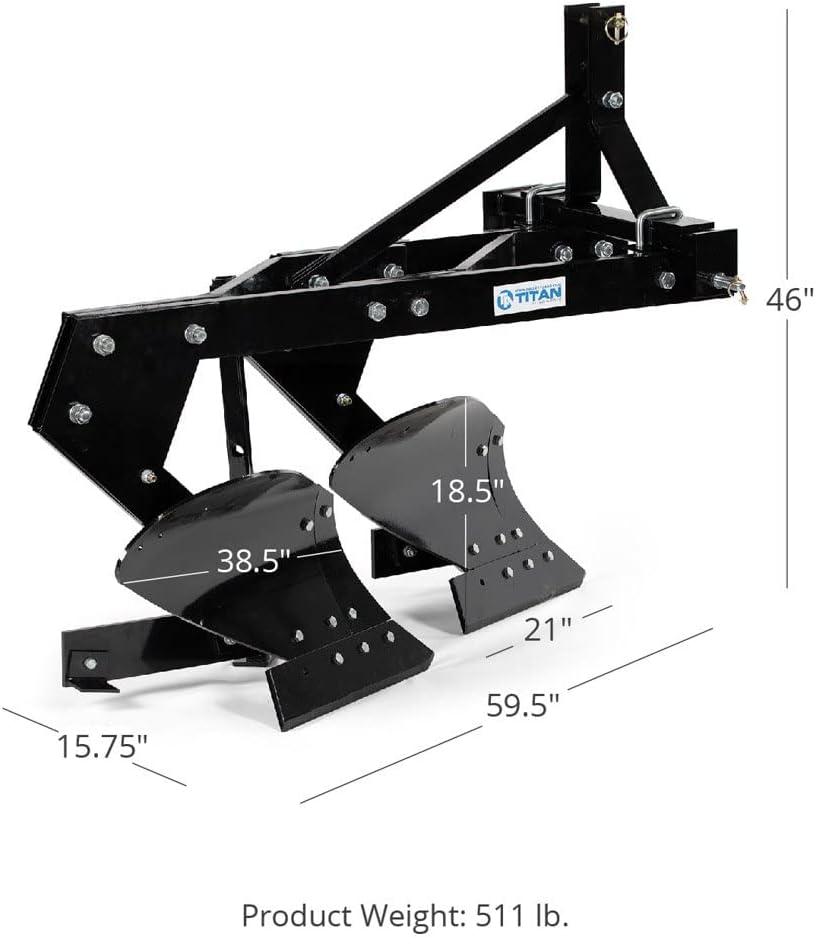 18-in Double Bottom Moldboard Turn Plow, Category 1, 3-Point Hitch T289759