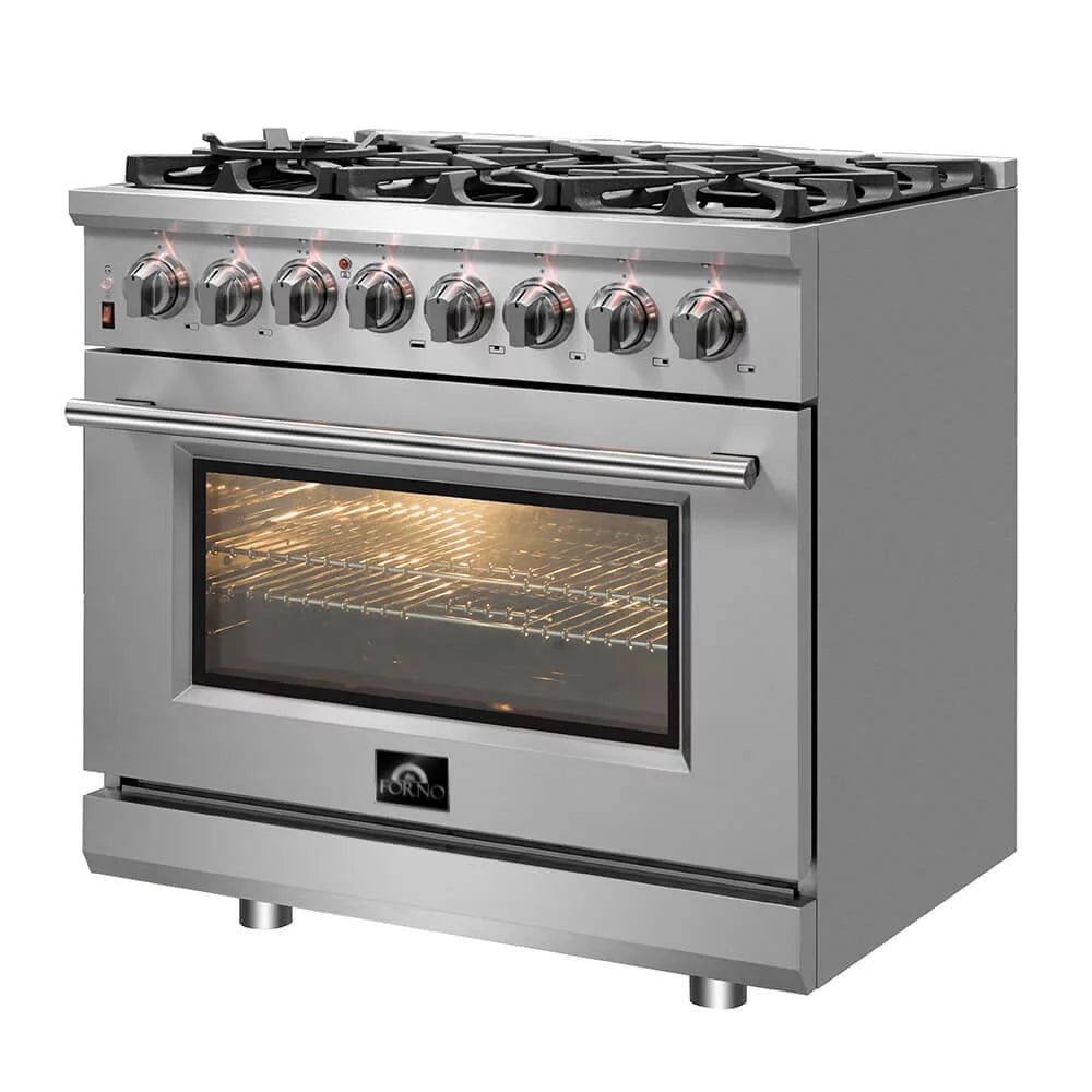 36 inch Stainless Dual Fuel Electric Gas Range C4895