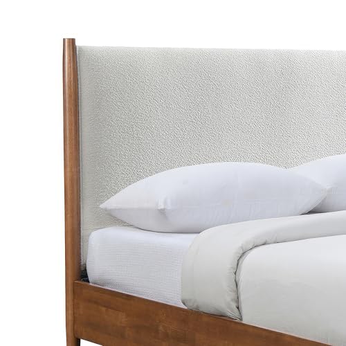 Walnut Solid Wood Queen Bed Frame with Headboard E932
