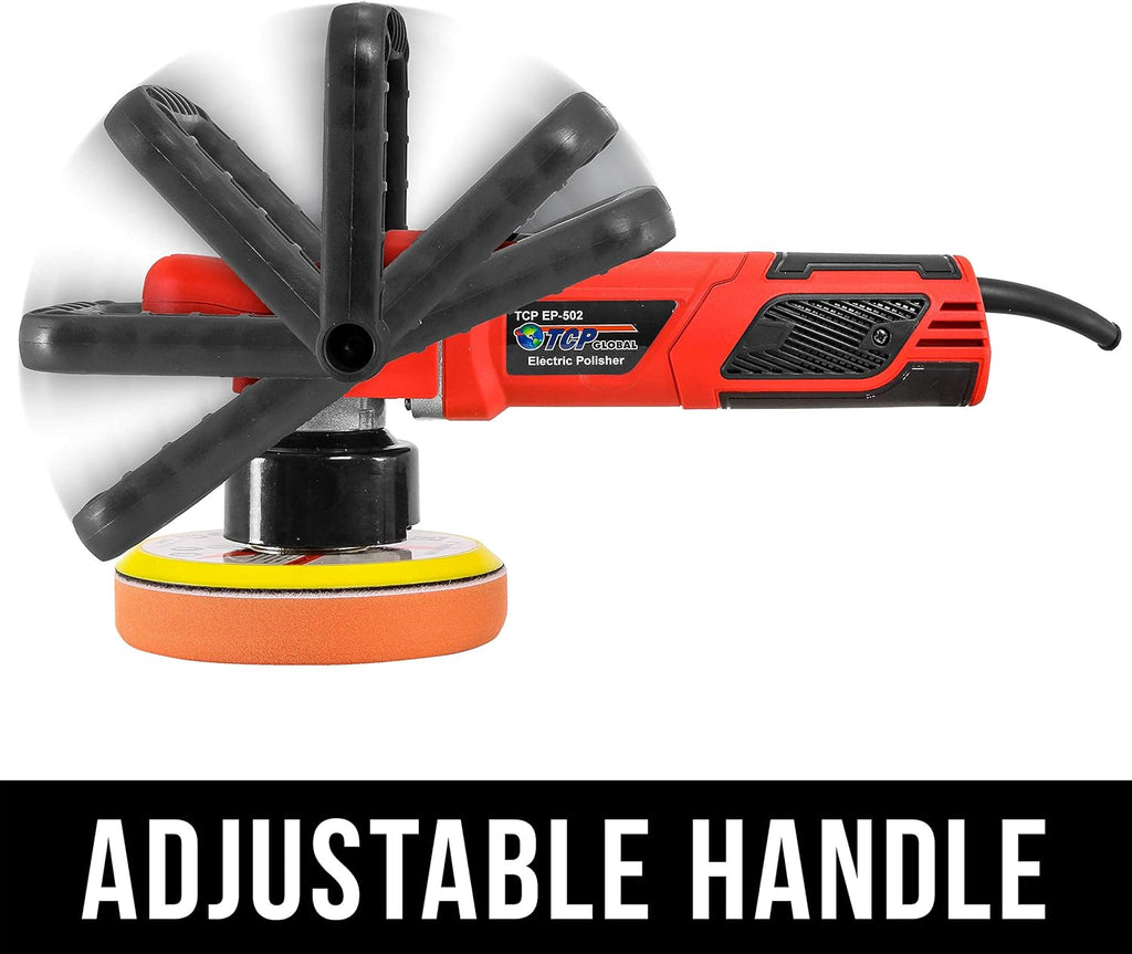 6" Variable Speed Random Orbit Dual-Action Polisher with 6 Pad Buffing and Polishing Kit F9711