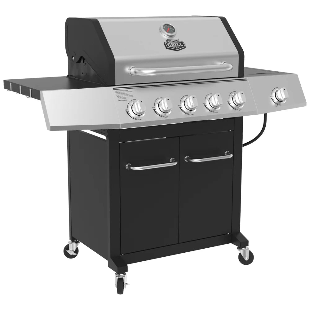 5 Burner Propane Gas Grill with Side Burner L92650