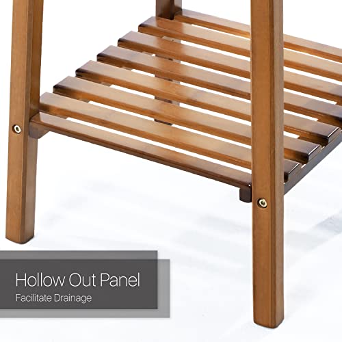 Brown Bamboo 4 Shelves Plant Stand X863805