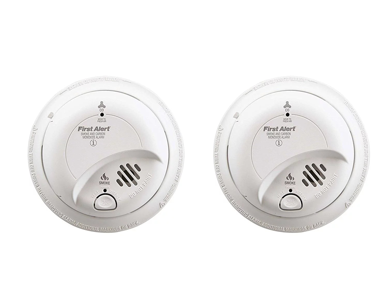 2 Pack 120 Volt Combination Smoke And Carbon Monoxide Detector C327