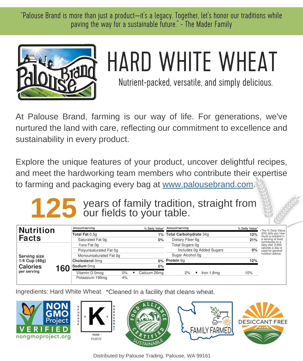 Hard White Wheat Berries 100 LBS Non-GMO Kosher X381519