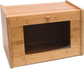 Bamboo Wood Bread Box with Tempered Glass Window Q59673