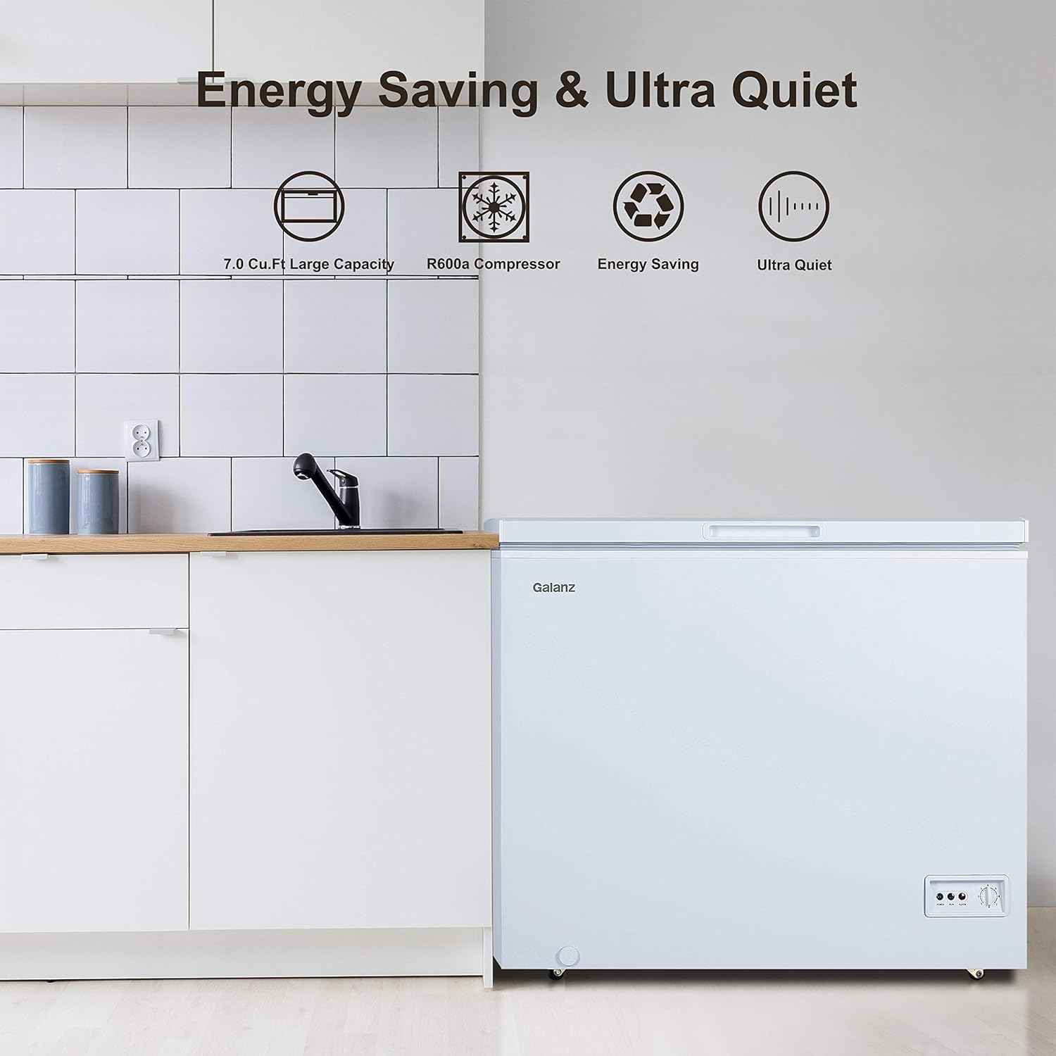 White 7.0 Cu Ft Manual Defrost Chest Freezer Y824