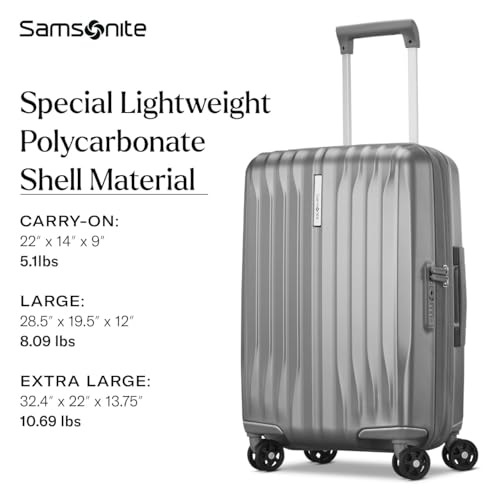 Silver Shimmer 19" Lightweight Hardside Carry-On Luggage E8684