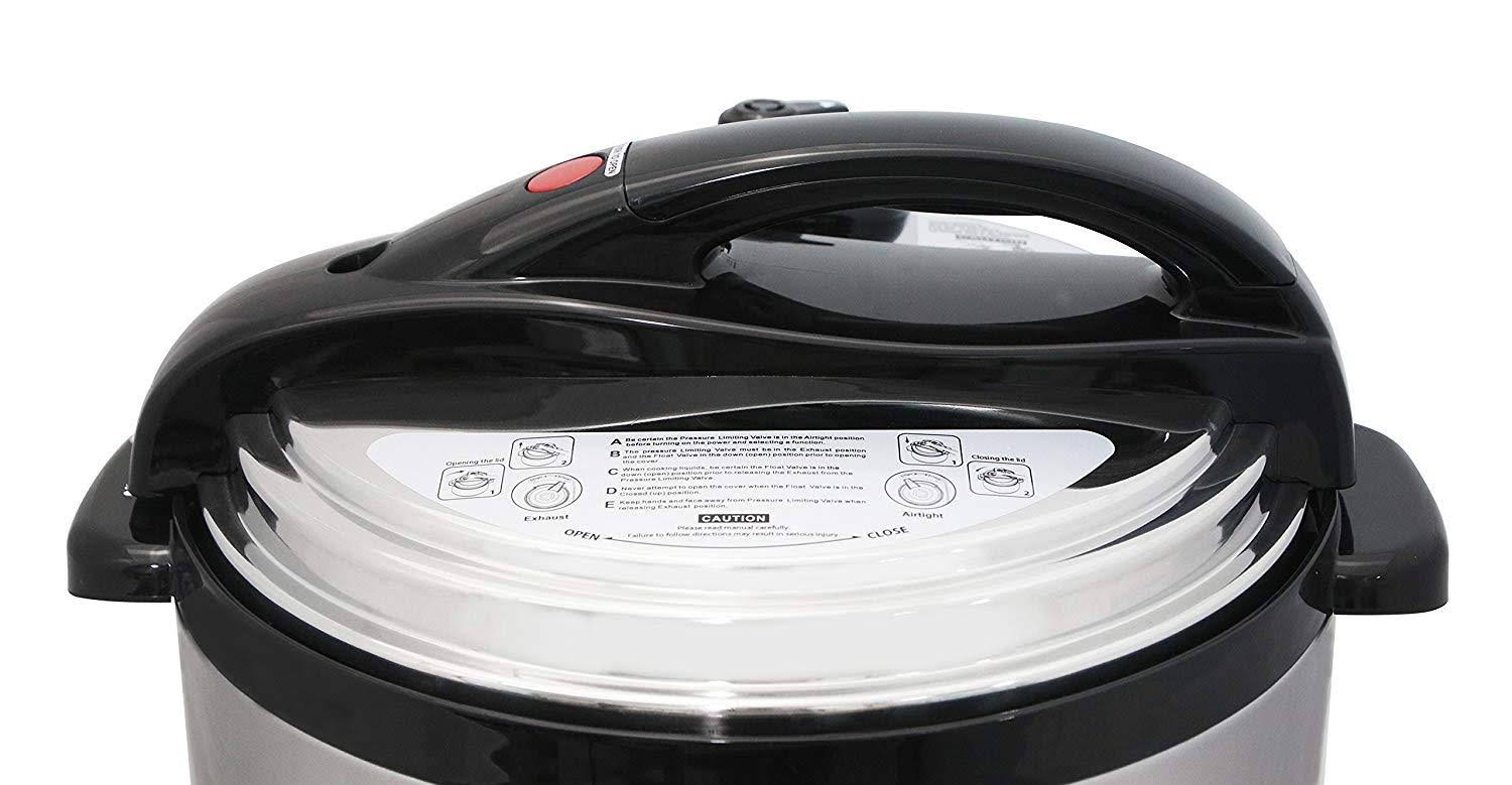 10 Quart Black Electric Pressure Cooker S7201