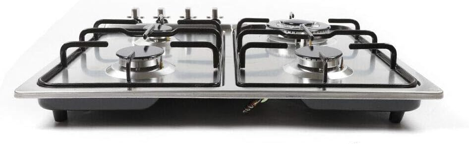 Stainless Steel 4 Burner Gas Cooktop with Cast Iron Grates G59015