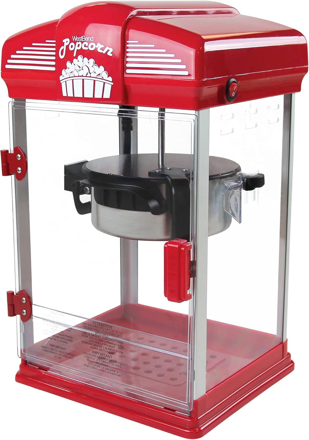 Red 4 Qt. Nonstick Popcorn Popper G80545