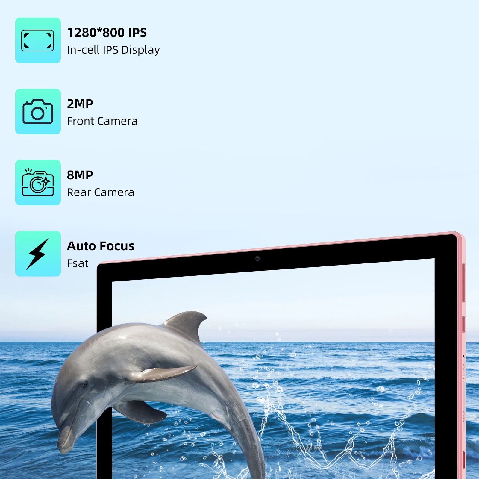 Pink 10.1 inch Tablet with Keyboard Case Mouse Stylus Pen Film, 4GB RAM 64GB ROM B80378