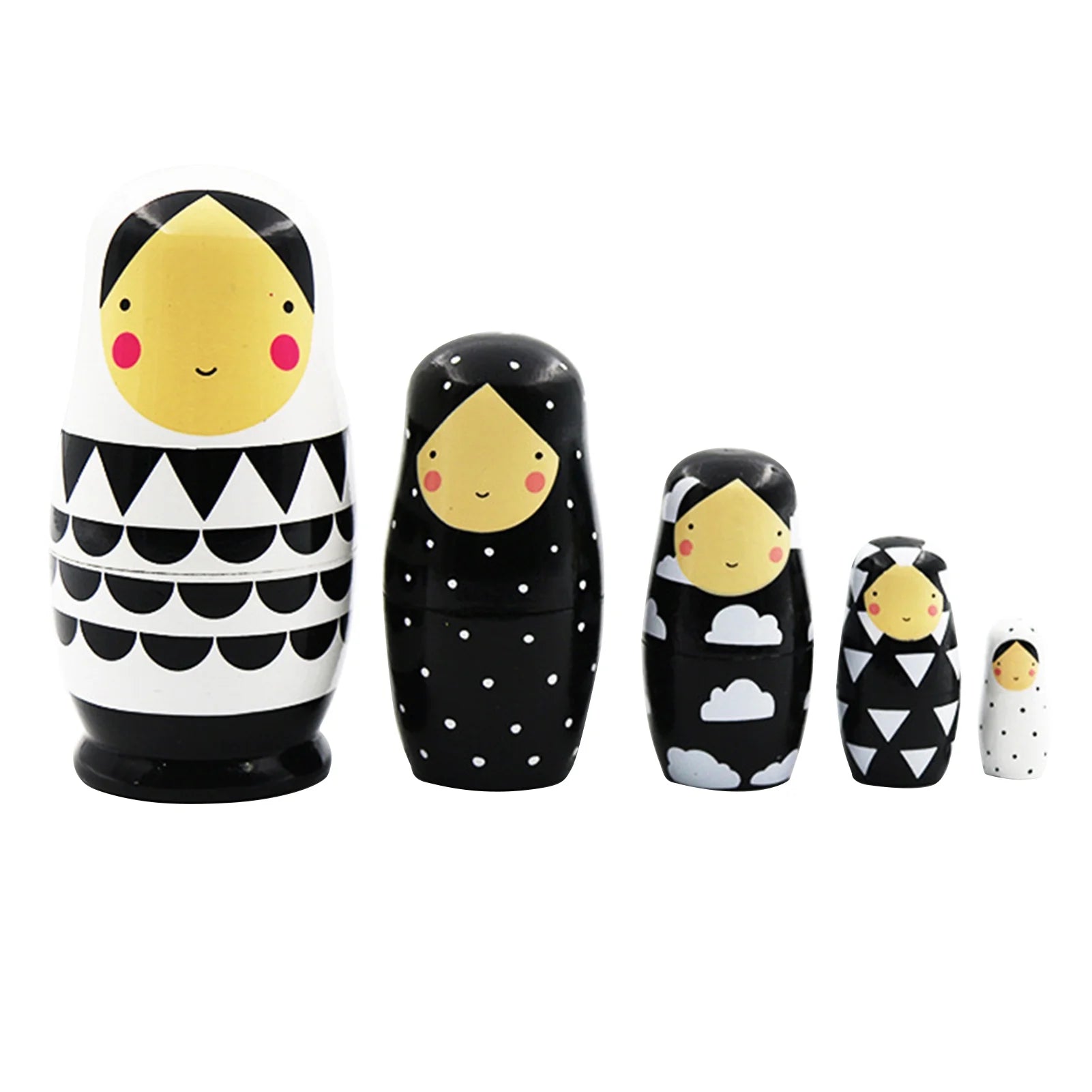 5Pcs Wooden Matryoshka Dolls J817590