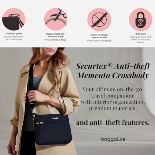 Lightweight Water-Resistant Crossbody Bag with Locking Zipper M471246