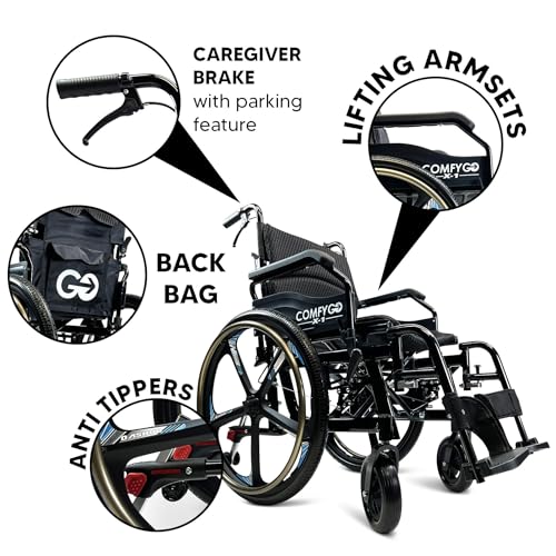 Black Self Propelled Wheelchair 17.5" Seat Width T87360