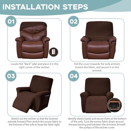 Light Grey Recliner Chair Cover Furniture Protector Q60089