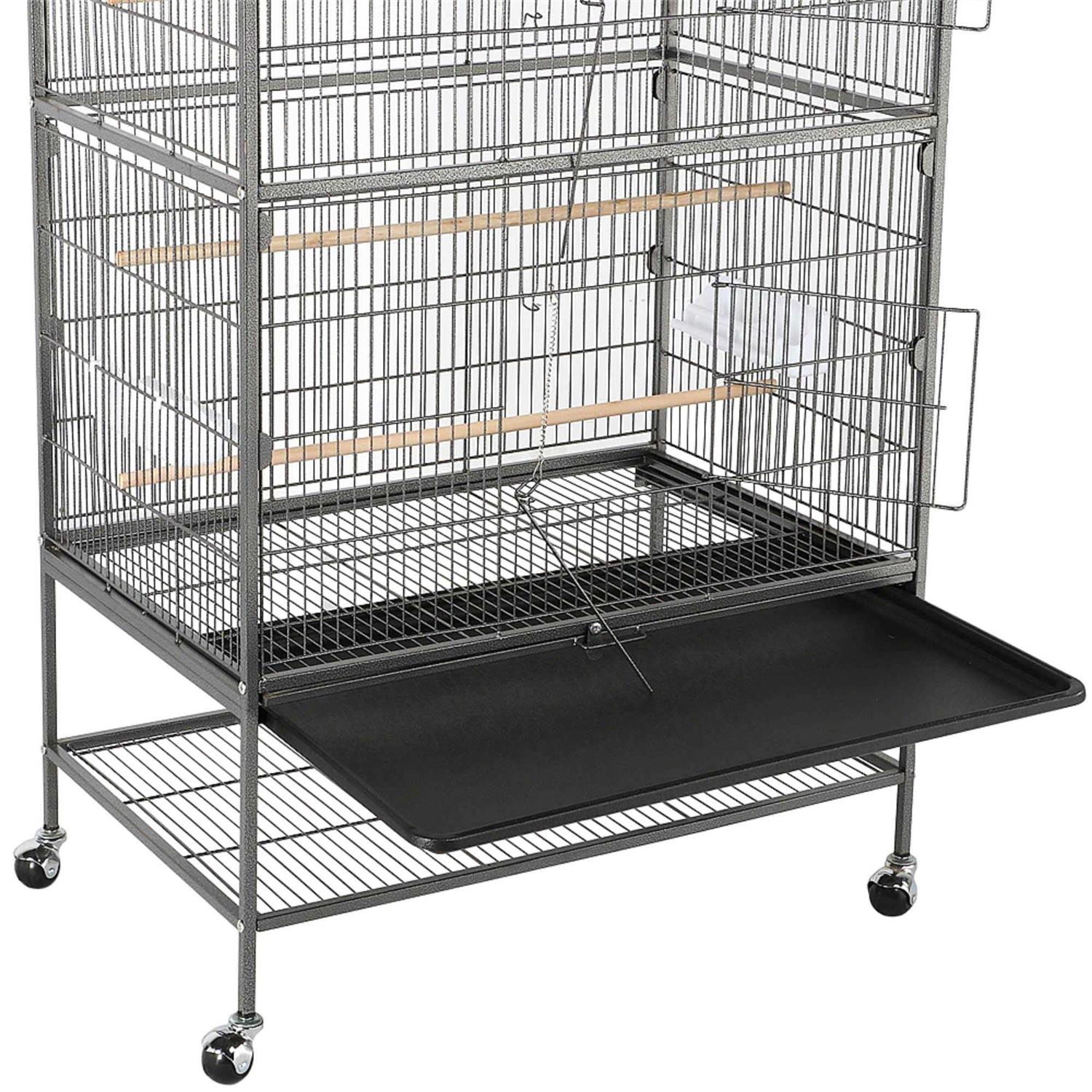 Black Large Bird Cage with Storage Shelf T797