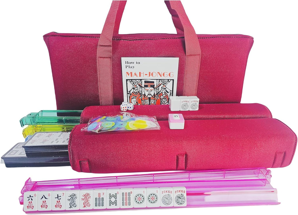 166 Tiles Mah Jongg Set with Rack and Soft Bag Z9536